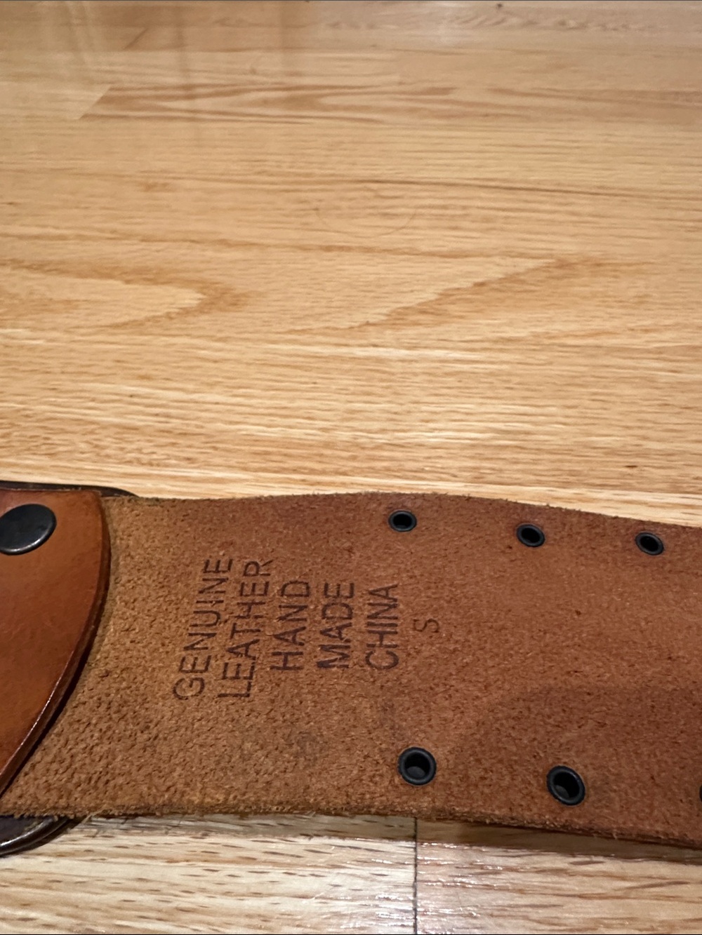 Vintage Arden B Brown Studded Leather Belt with Antique Brass Buckle - Picture 2 of 5